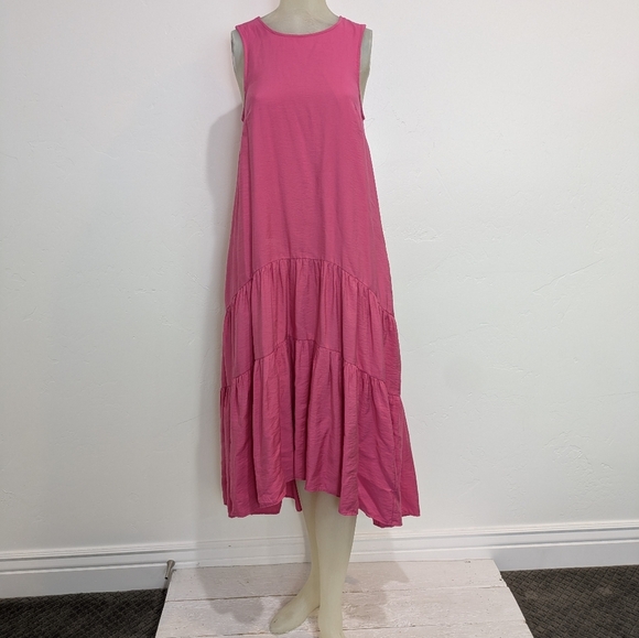 Maeve By Anthropologie Pink Sleeveless Crew Neck Sundress - Picture 7 of 13